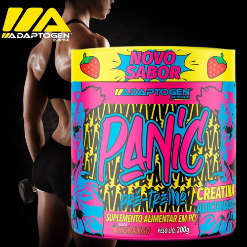 Pré Treino Panic Sabor Morango Adaptogen 300g - Treino - Image 2