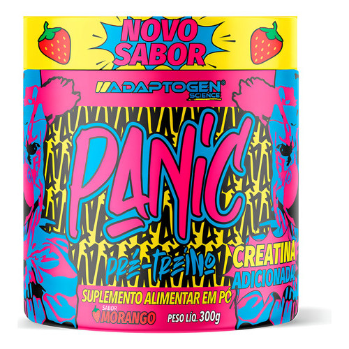 Pré Treino Panic Sabor Morango Adaptogen 300g - Treino